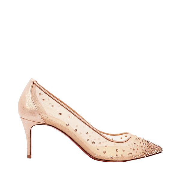 Christian Louboutin, Follies Strass 85 white pumps