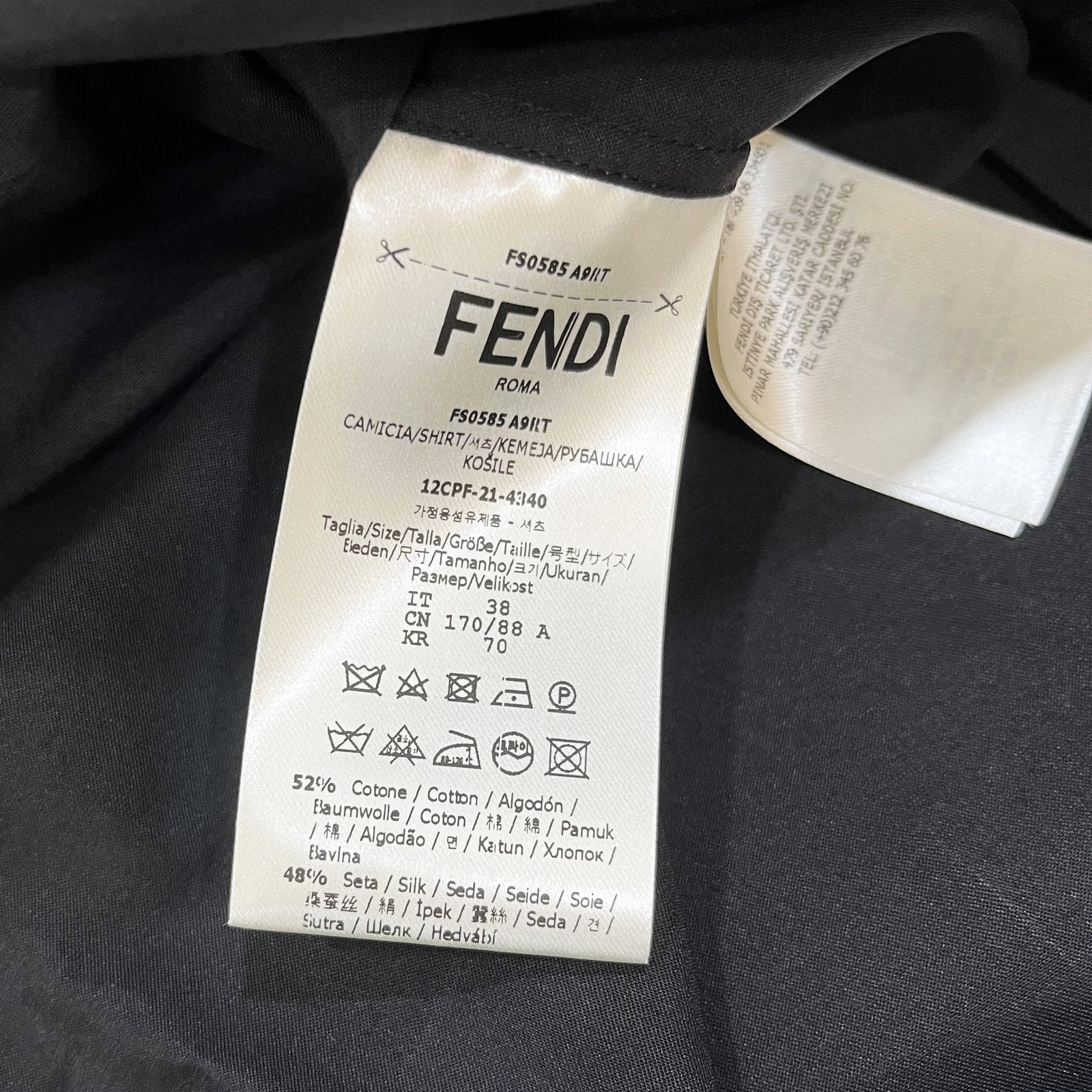 Fendi Logo Patch Long Sleeved Shirt Designer code FS0585A9RT Luxury Fashion Eshop Miamaia Mia Maia