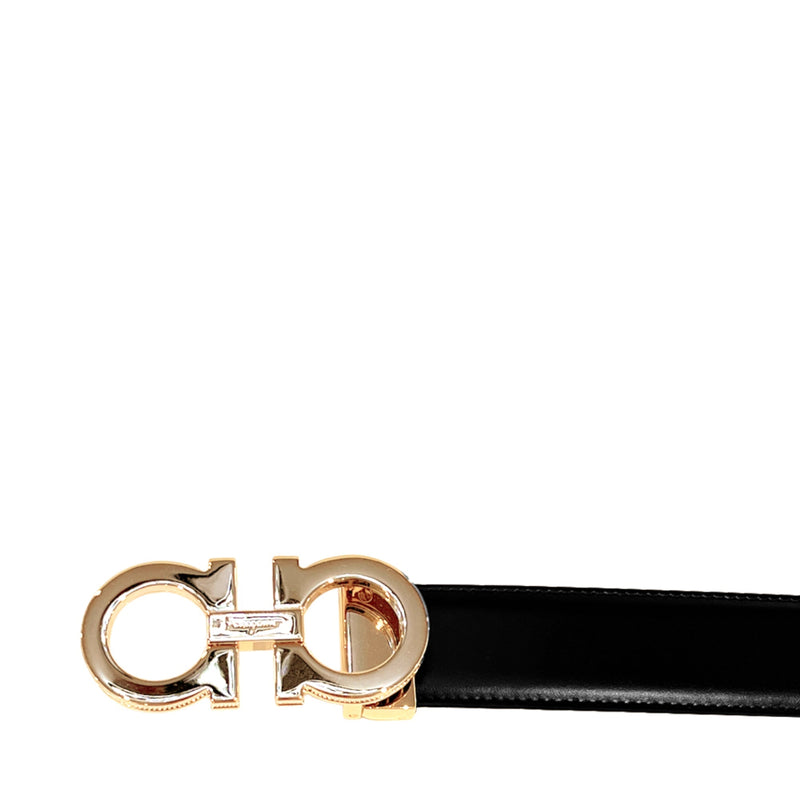 Salvatore Ferragamo Reversible Gancini Belt 105 Black Leather