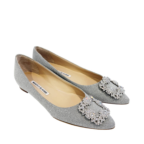 Manolo Blahnik Hangisi Buckled Ballerina Flats | Designer code: 9XX0590 | Luxury Fashion Eshop | Miamaia.com