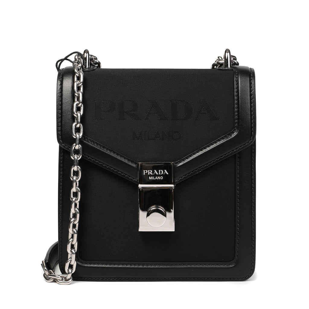 Prada, Bags, Prada Saffiano Flap Chain Grey Leather Cross Body Bag