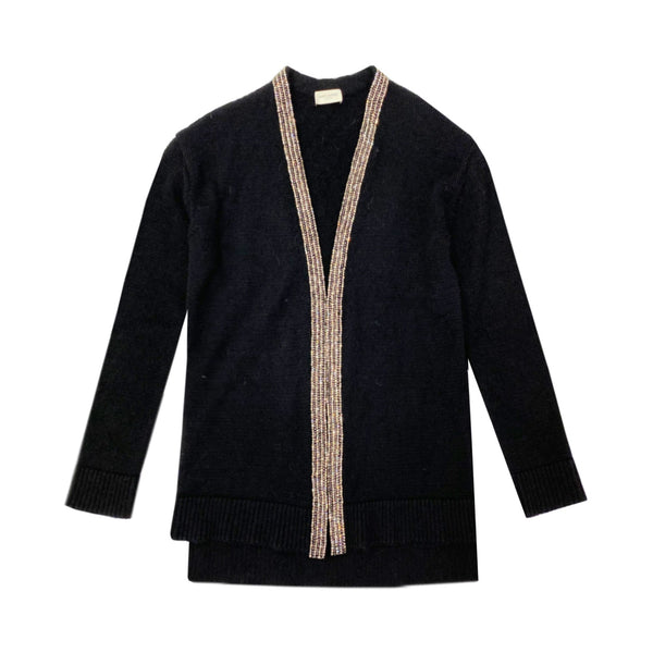 Versace embroidered cropped cardigan - Black